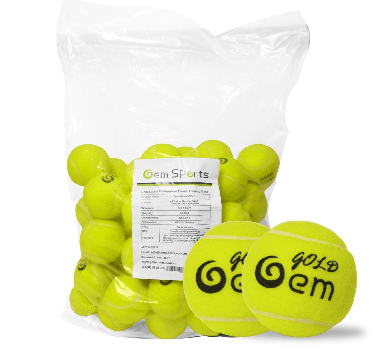 Gem Sports GOLD Professional Tennis Training Balls 60PCS - Gem Sports