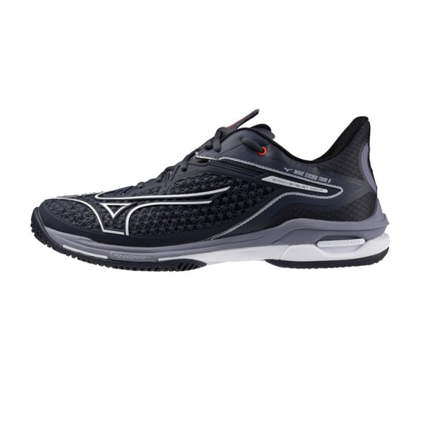 MIZUNO WAVE EXCEED TOUR 6 AC MEN'S Tennis Shoes - Odyssey Grey/White/Blue Granite - Gem Sports