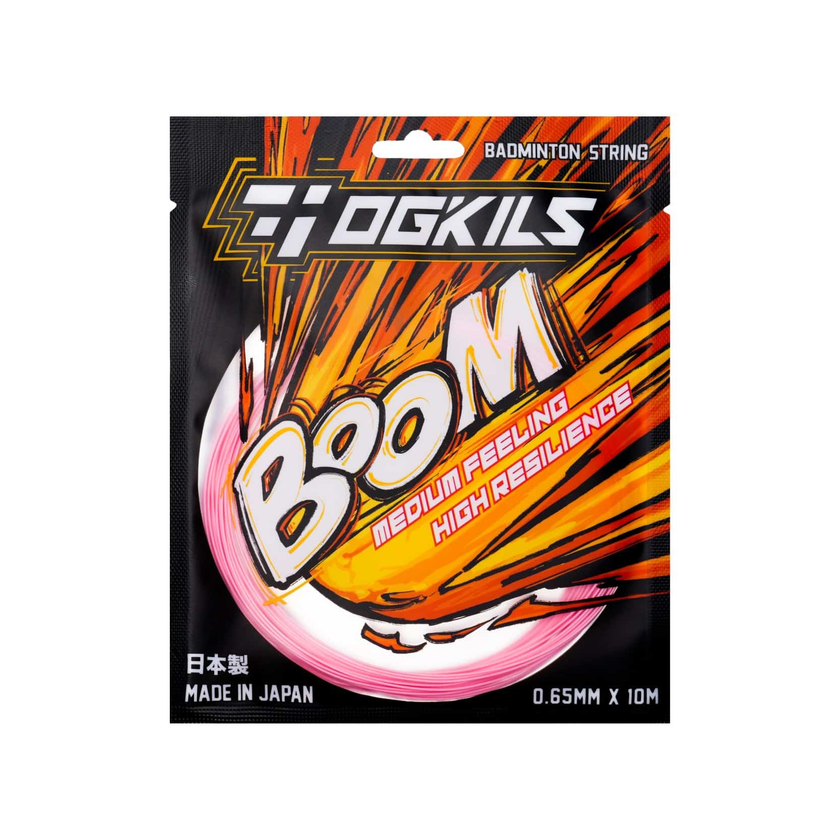 OGKILS DS - BOOM 0.65MM Badminton String Set (10m) Medium Feeling+High Repulsion Multiple Colors - Gem Sports